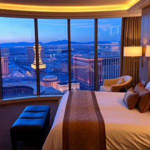 Luxurious hotel room at Circa Resort & Casino in Las Vegas