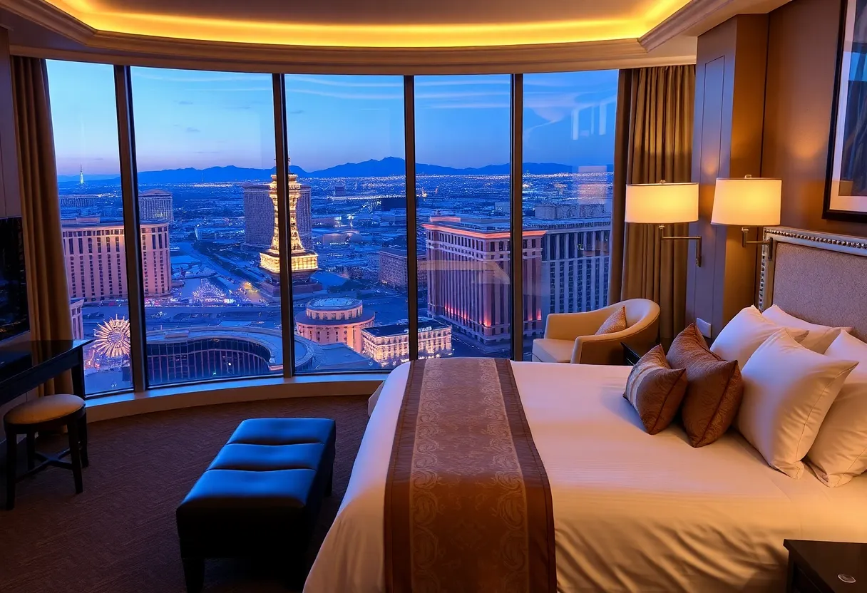 Luxurious hotel room at Circa Resort & Casino in Las Vegas