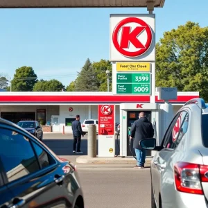 Gas station at Circle K promoting fuel discounts.