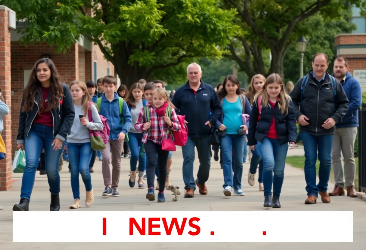 Students and parents expressing concern about school safety