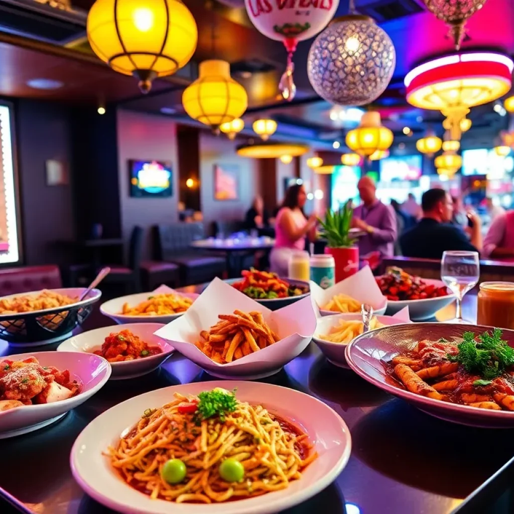 A variety of gourmet dishes served in Las Vegas restaurants