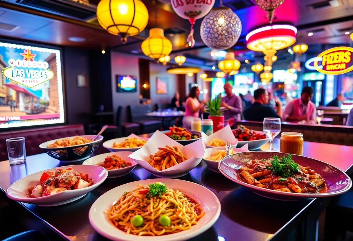 A variety of gourmet dishes served in Las Vegas restaurants