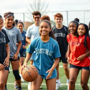 Diverse athletes enjoying sports together in a supportive environment.