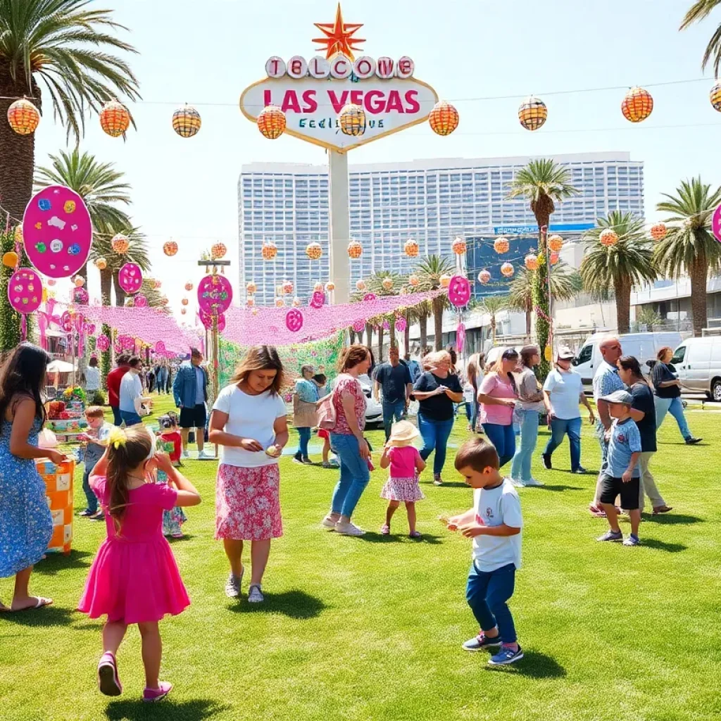 Families enjoying Easter activities in Las Vegas