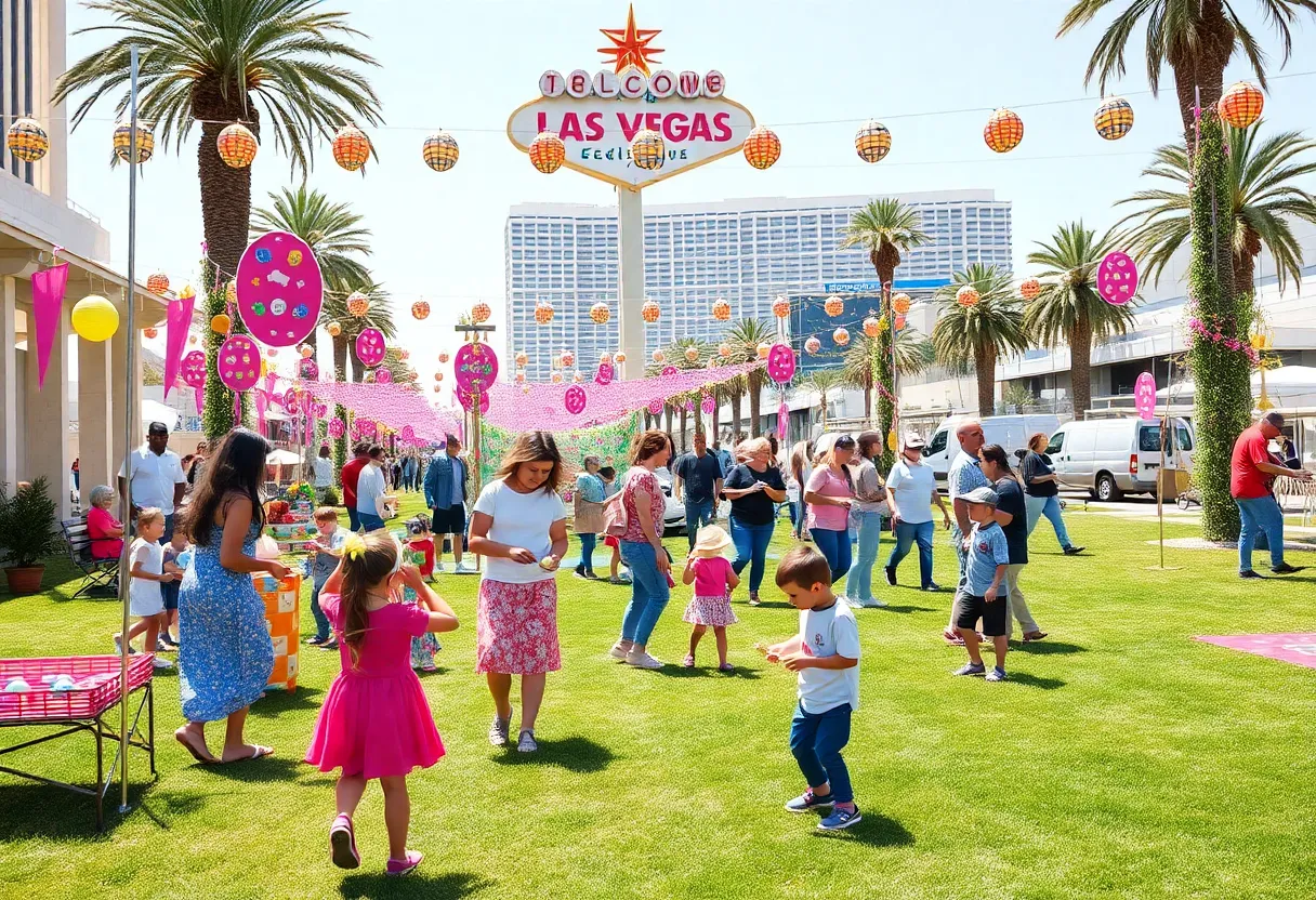 Families enjoying Easter activities in Las Vegas