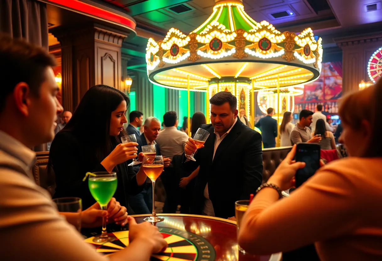 Guests enjoying drinks and darts at Flights at The Venetian
