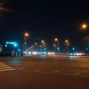 Scene of a late-night bicycle accident in Las Vegas