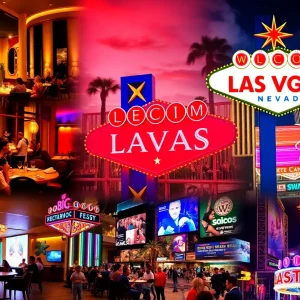 Collage of Las Vegas dining and entertainment experiences