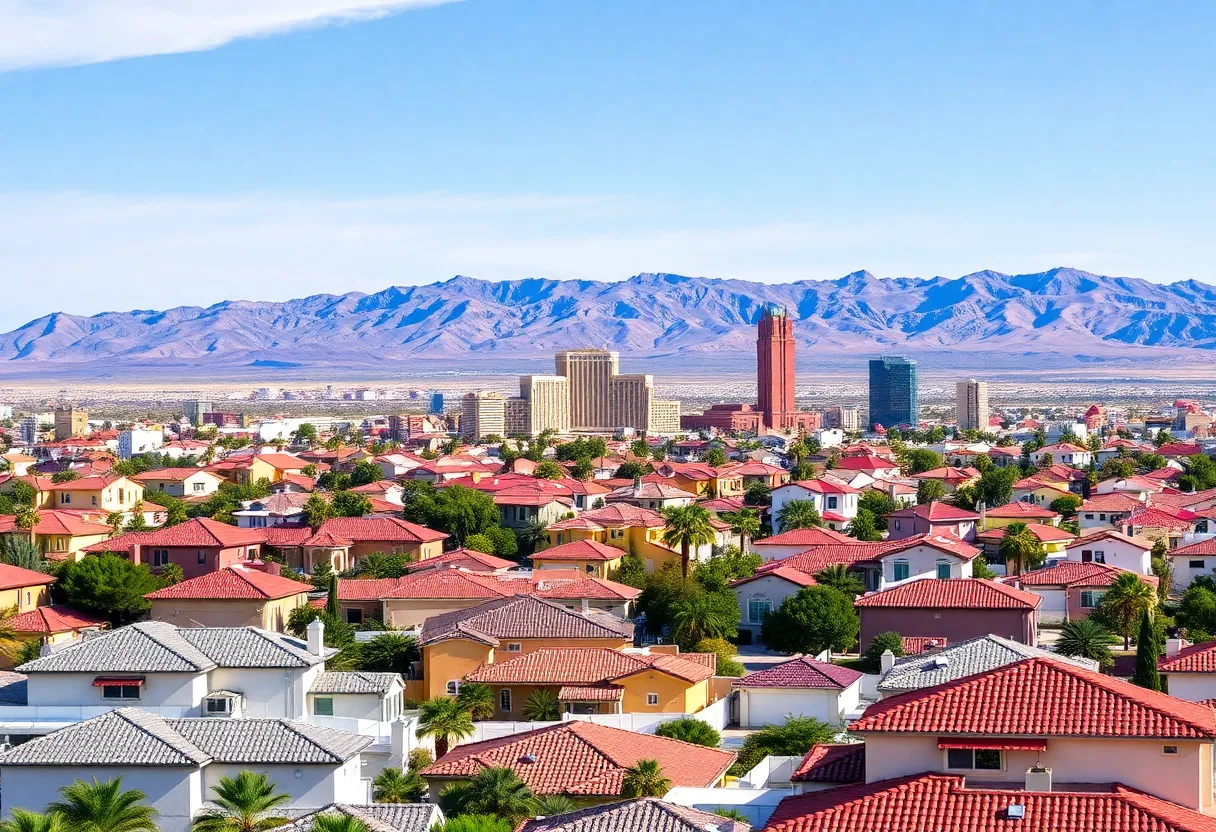 A view of homes in Las Vegas indicating the housing market's growth.
