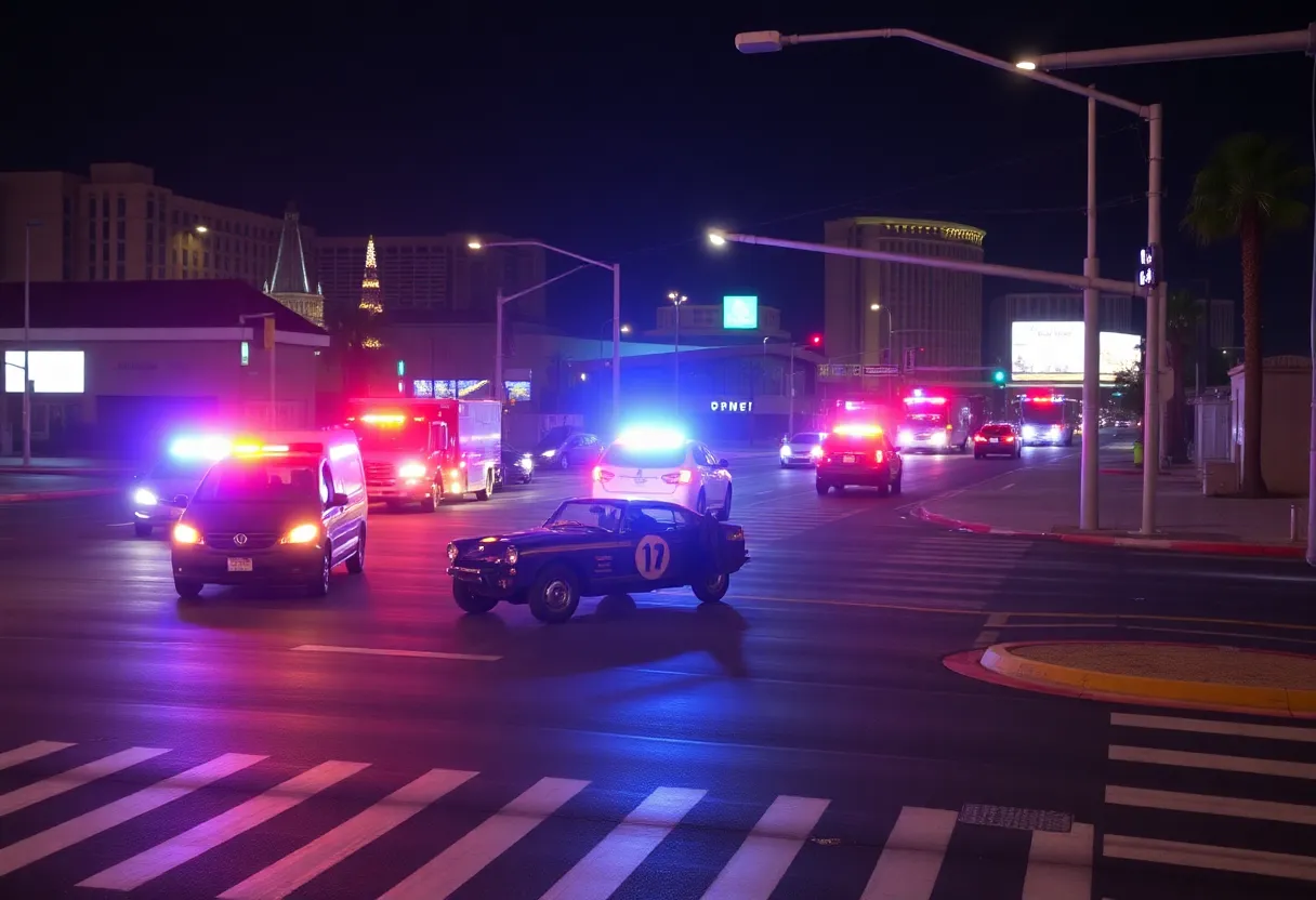 Emergency response at a vehicle rollover incident in Las Vegas