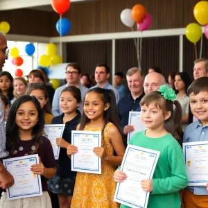 Students celebrating achievements at a Las Vegas event