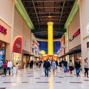 Shoppers at Miracle Mile Shops in Las Vegas