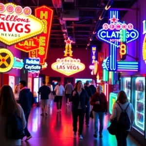 Colorful neon signs displayed at The Neon Museum in Las Vegas.