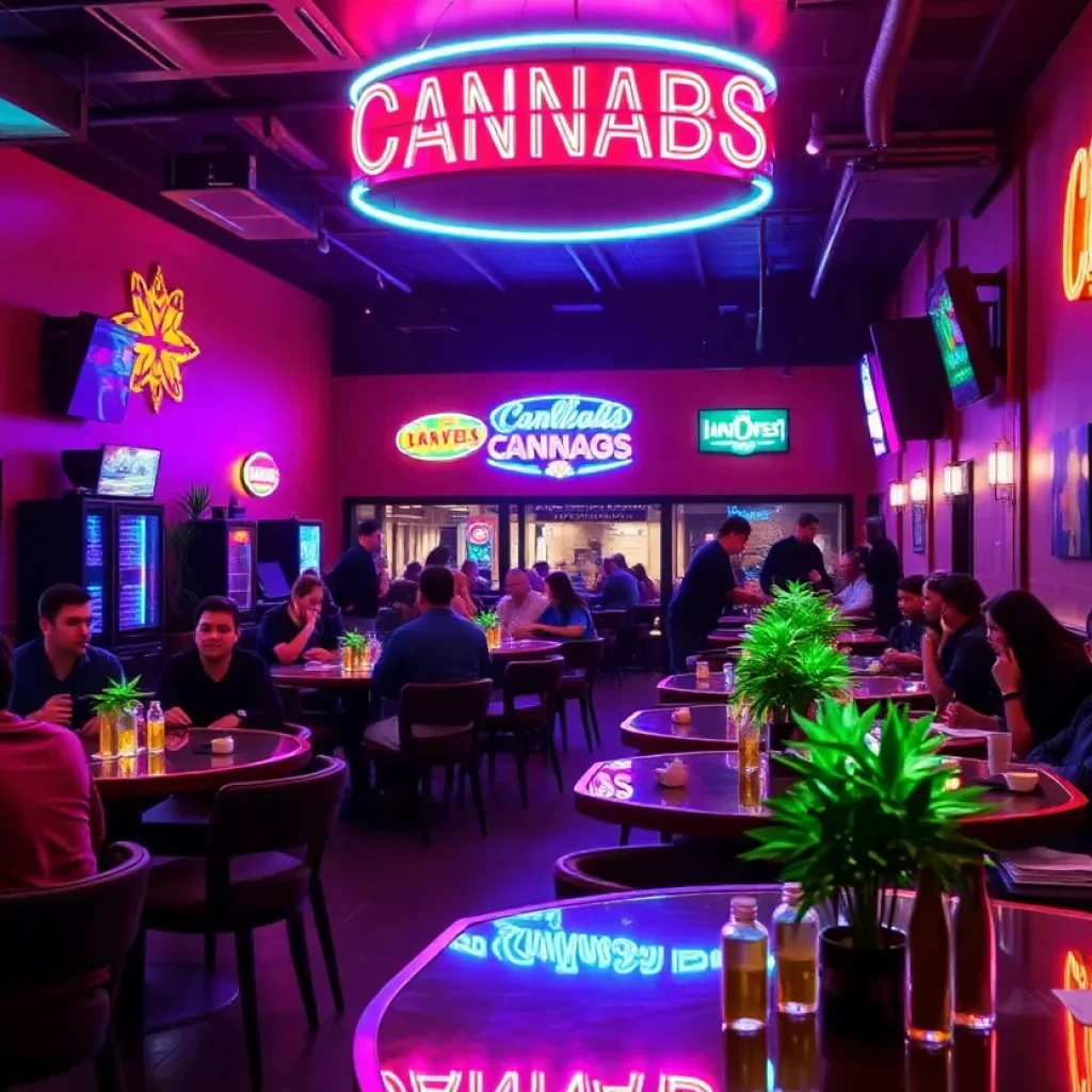 Interior of a cannabis lounge in Las Vegas