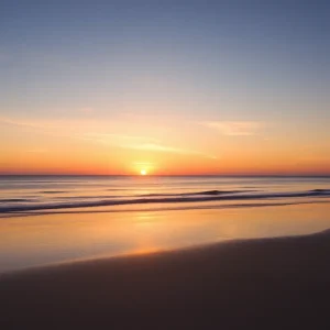 A peaceful sunset at the beach representing reflection and remembrance.