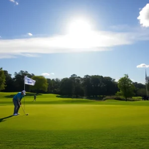 Players competing at the Tiger Collegiate Invitational golf tournament