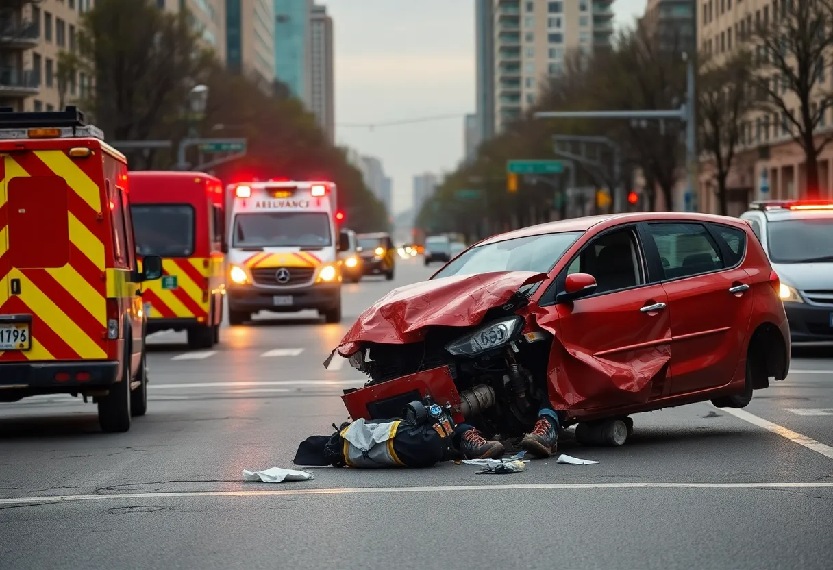 Emergency response to a traffic accident in Las Vegas