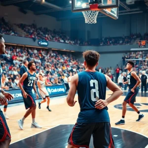 UNLV basketball players competing on the court