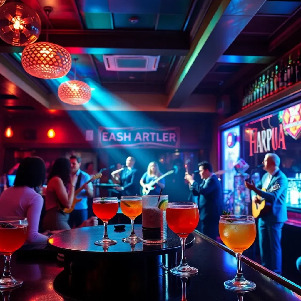 Guests enjoying cocktails and live music at Juliet Cocktail Room