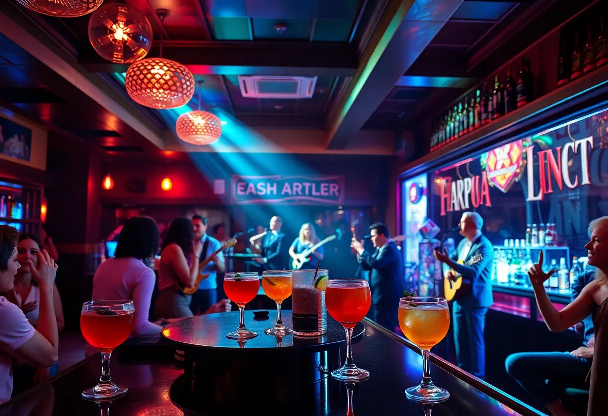 Guests enjoying cocktails and live music at Juliet Cocktail Room