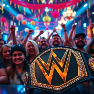 Wrestling fans celebrating WrestleMania 41 in Las Vegas