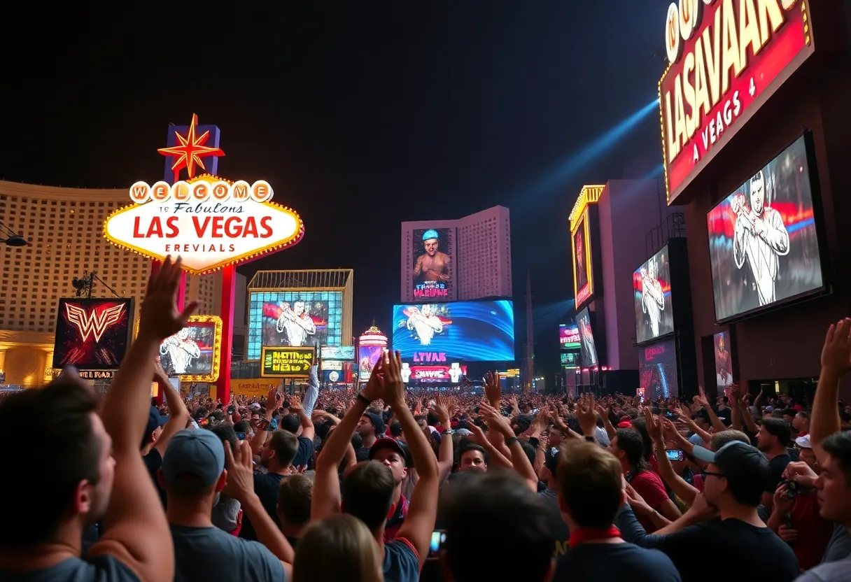 Fans at a wrestling event in Las Vegas