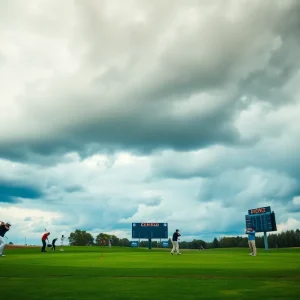 Arkansas women's golf team playing at the NCAA Columbus Regional