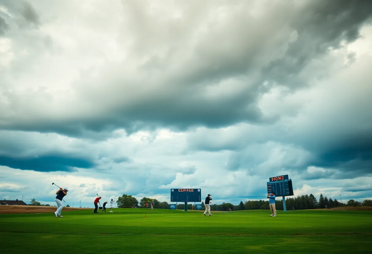 Arkansas women's golf team playing at the NCAA Columbus Regional
