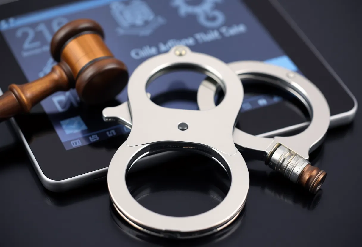 Symbolic image representing justice and the fight against child exploitation