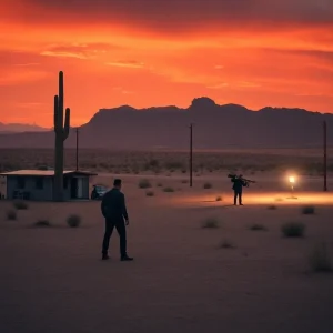 Desert environment highlighting crime related to cryptocurrency
