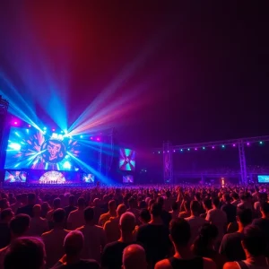 Crowd enjoying the Electric Daisy Carnival in Las Vegas