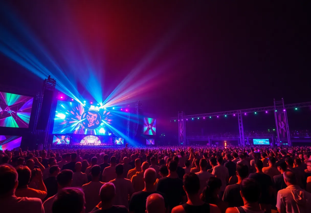 Crowd enjoying the Electric Daisy Carnival in Las Vegas