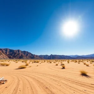 Desert landscape representing extreme heat in Southern Nevada