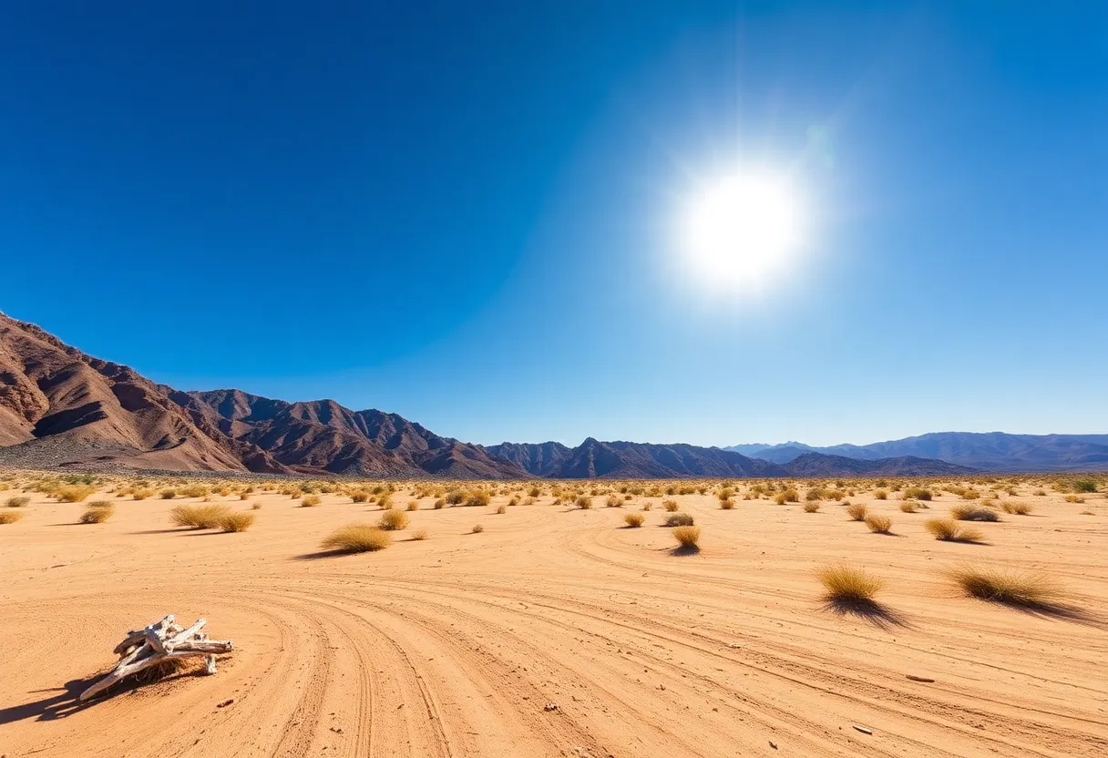 Desert landscape representing extreme heat in Southern Nevada