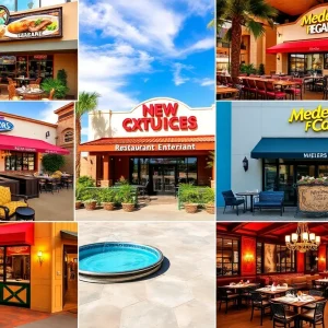 Collage showcasing new restaurant openings in Las Vegas