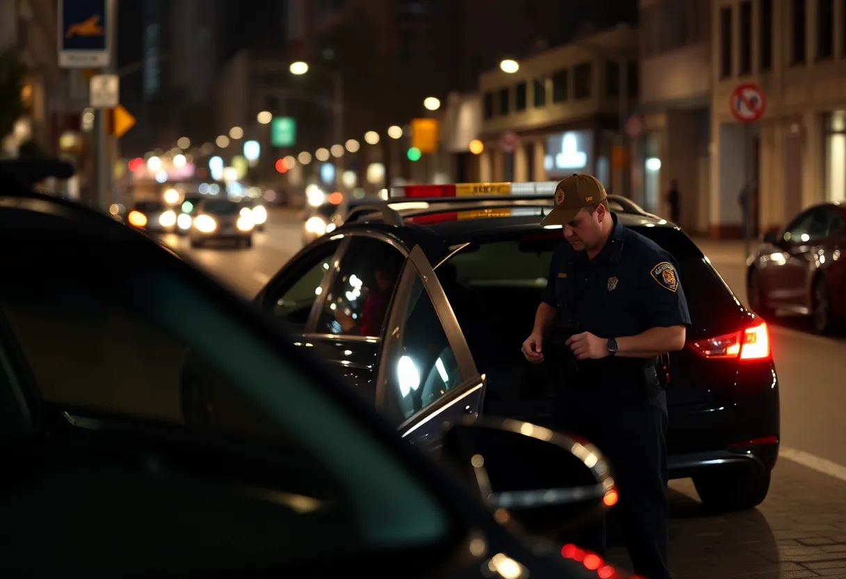 Law enforcement searching a vehicle during a drug investigation in Las Vegas