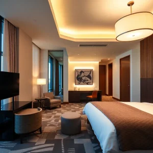 Interior of a modern hotel room in Las Vegas