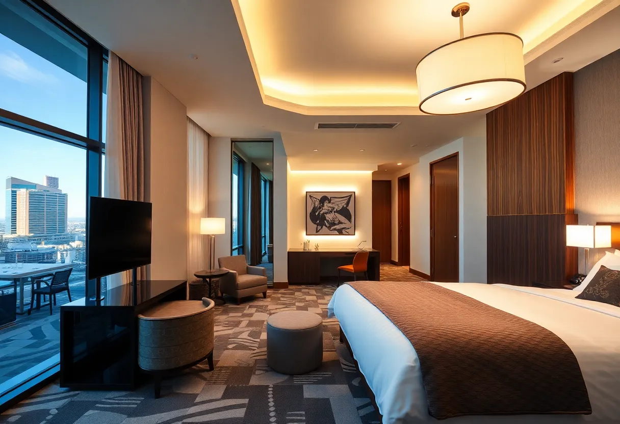 Interior of a modern hotel room in Las Vegas
