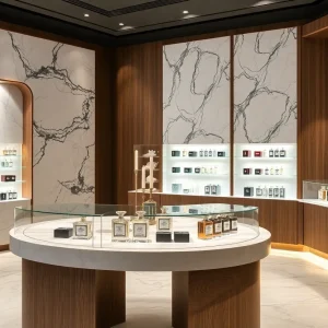 Interior view of the Officina Profumo-Farmaceutica di Santa Maria Novella store in Las Vegas