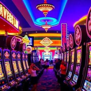Players enjoying slot machines in Las Vegas casinos