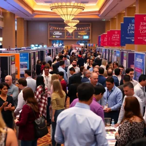 Job seekers and employers at the Las Vegas job fair