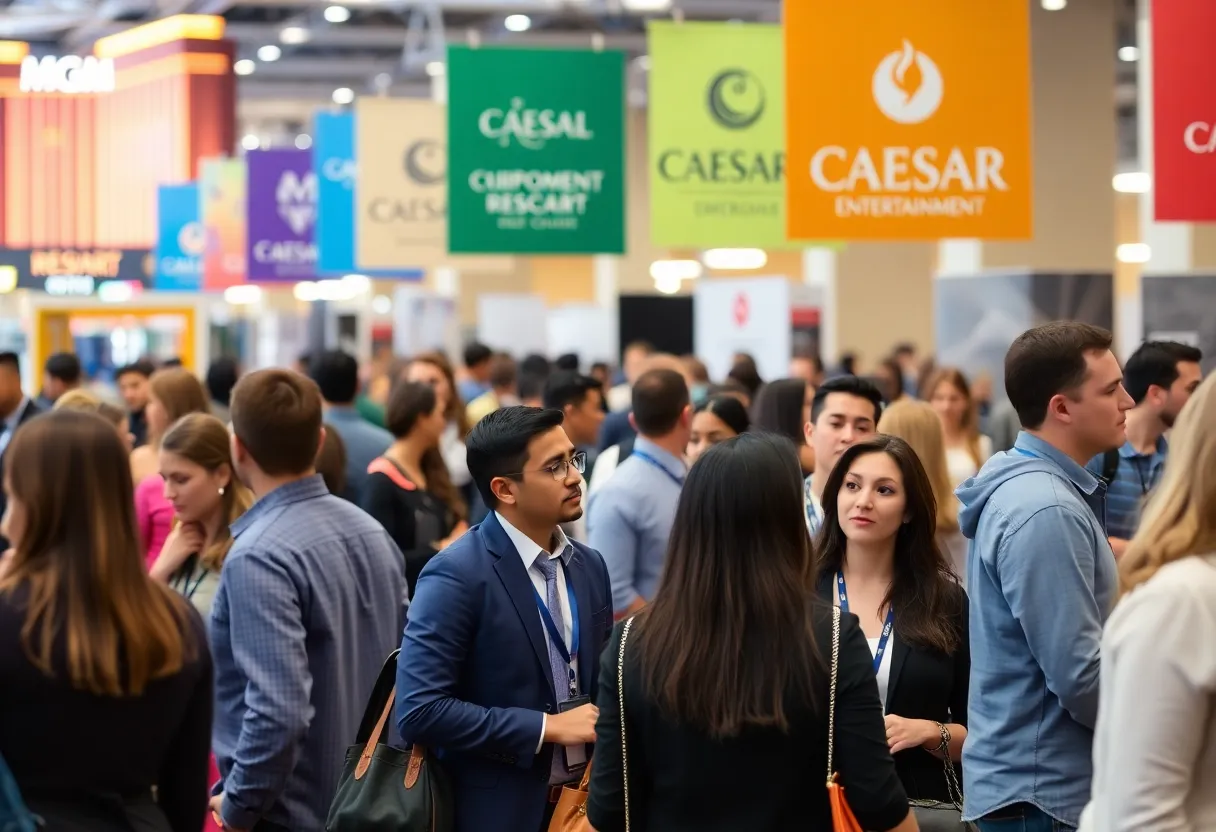 Job seekers at Las Vegas Job Fair interacting with employers