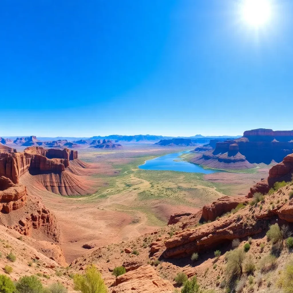Scenic view of Las Vegas national parks including Red Rock Canyon and Lake Mead.