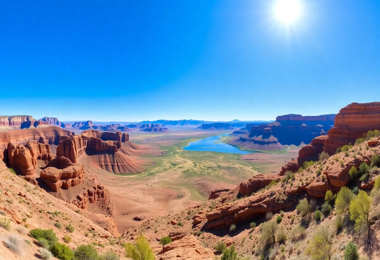 Scenic view of Las Vegas national parks including Red Rock Canyon and Lake Mead.