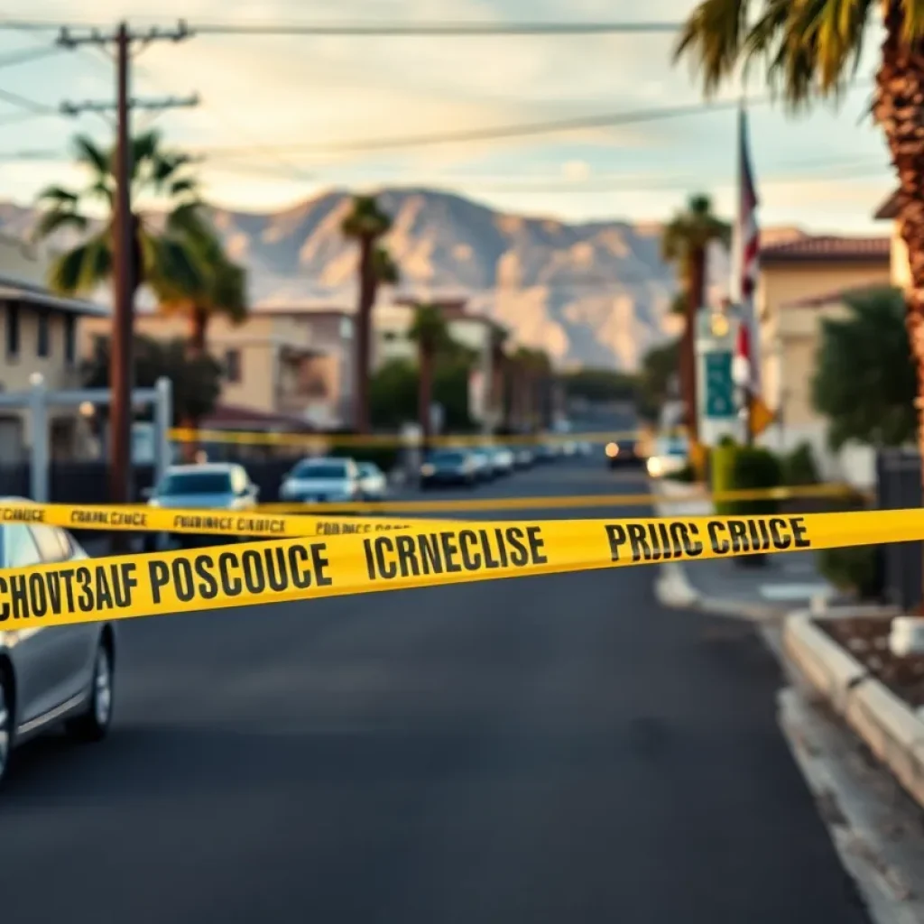 A Las Vegas neighborhood marked by police activity related to crime.
