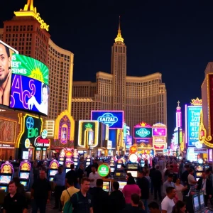 Bustling casino scene on the Las Vegas Strip