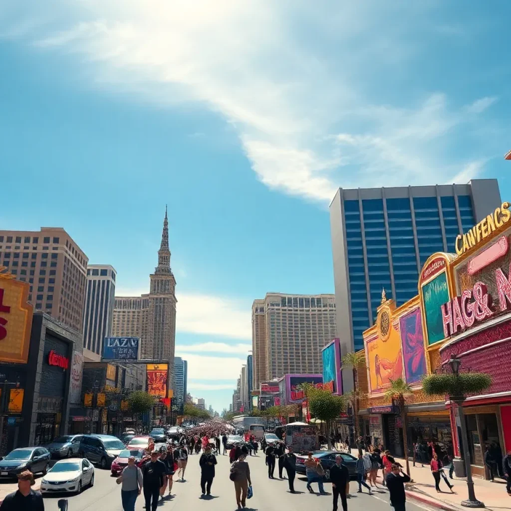 Las Vegas Strip with fewer visitors