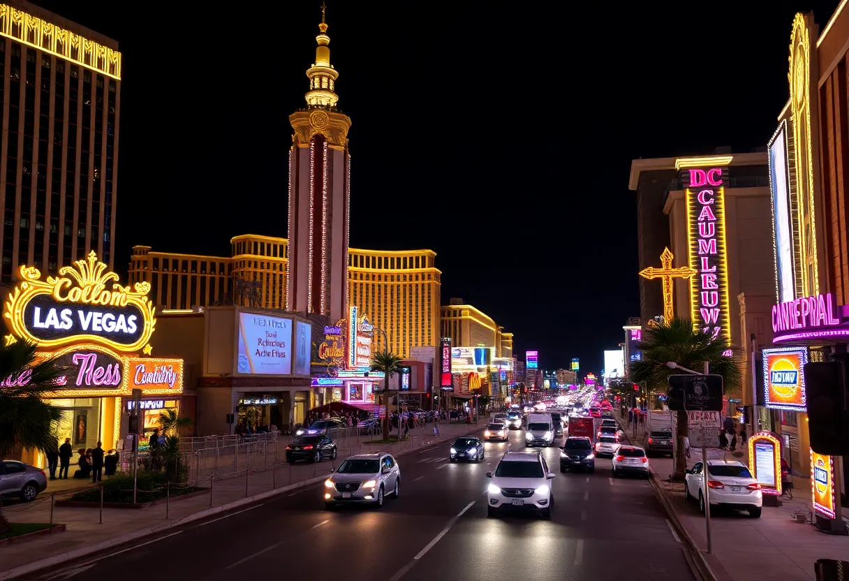 Las Vegas Strip vibrant night view