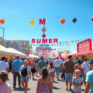 Families enjoying a summer festival in Las Vegas
