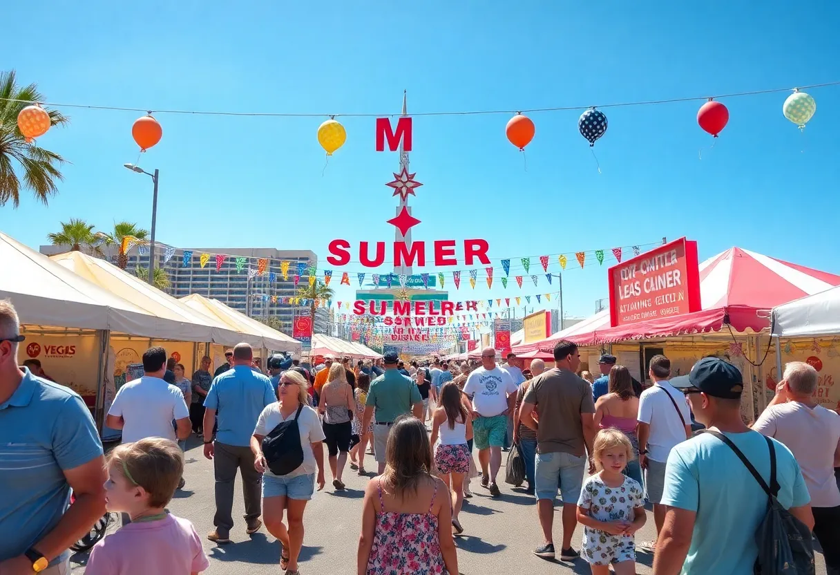 Families enjoying a summer festival in Las Vegas
